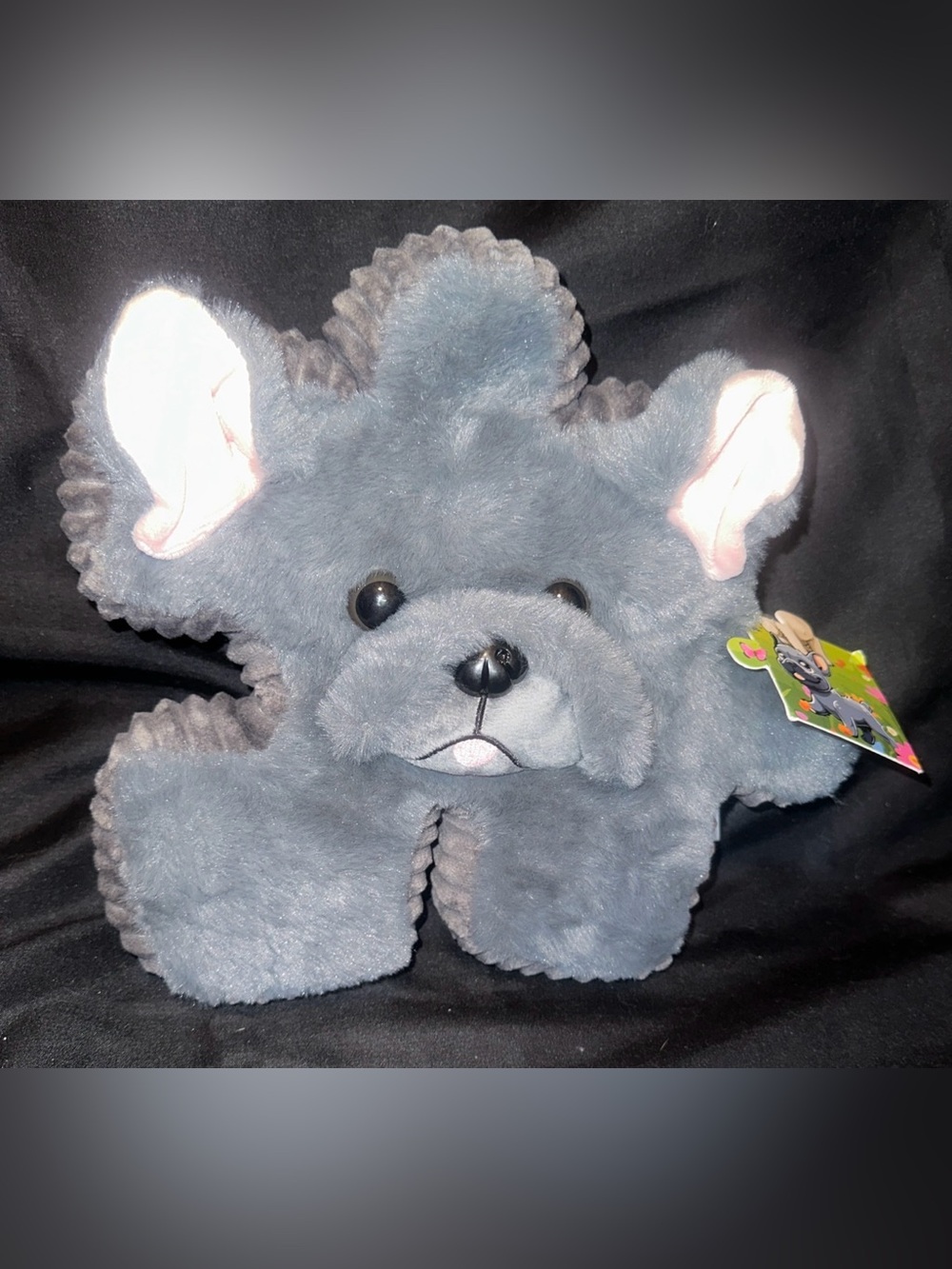 Puzzles Plush Gray Puppy Stuffed Animal - Soft Kids Toy - French Bulldog